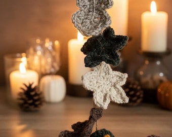 Rustic Autumn Crochet Leaf Garland | Maple, Oak & Simple Leaves | DIY Fall PDF Pattern