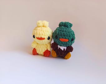 Peluche Amigurumi de canard au crochet, peluche porte-clés