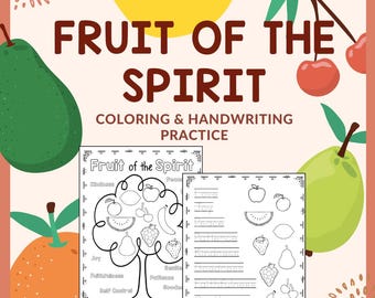 Fruit of the Spirit | Coloring Page | Handwriting | Preschool Bible Lesson