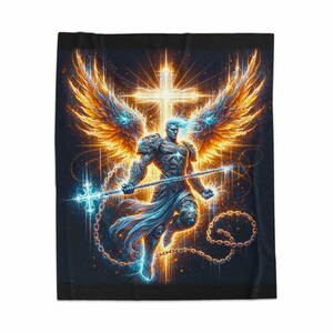 Angelic Warrior Art, Dramatic Heavenly Scene, Powerful Guardian Image, Divine Protector Print, Spiritual Home Decor