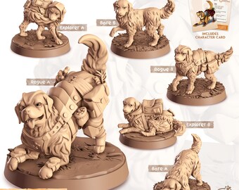 Gold - Dnd Golden Retriever Mini - Cast N Play, Dog, Hound