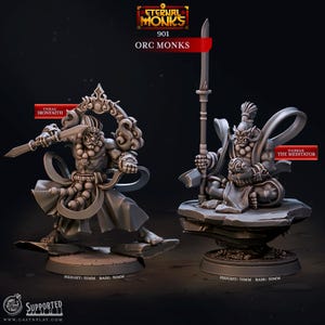 Orc Monks (Eternal Monks) by Cast n Play - Resin Printed RPG Miniature