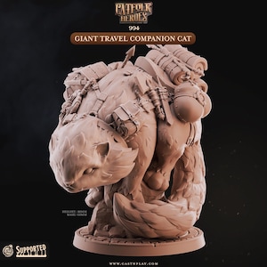 Giant Travel Companion Cat (Catfolk Heroes Collection) by Cast n Play - Resin Printed RPG Miniature