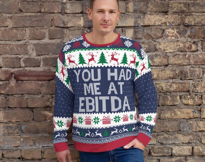 Featured listing image: You had me at EBITDA - Private Equity Ugly Christmas Holiday Sweater