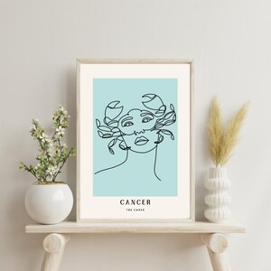 Zodiac sign Cancer poster – Stylish astrology poster for download | Modern design for living space & retreat | PDF file for DIY printing