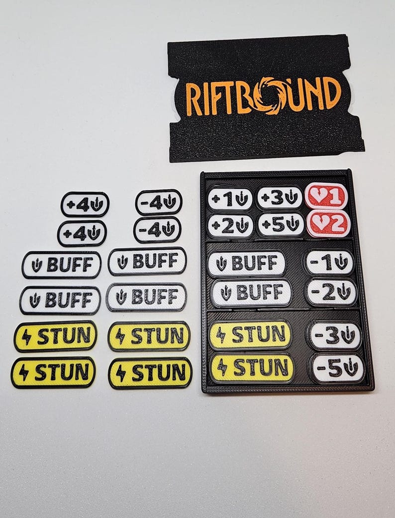 Riftbound TCG Tokens Set With Compact Storage Box + Built-in 2-player ...