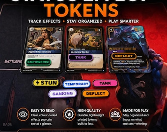リフトバウンドTCGステータストークン – 4個パック（スタン、タンク、エンパワード） – 3色展開