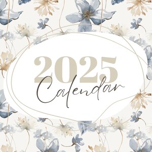 2025 Monatskalender Pastell Blumen Aquarelle