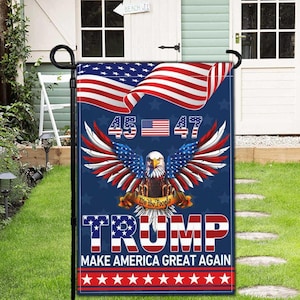 NASIAN 47th President Trump 2025 Garden Flag We Took America Back Flag Patriotic American Bald Eagle Yard Signs Garden Flags for Outside
