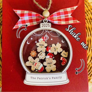 Personalized Gingerbread Family Christmas Ornament, Custom Family Ornament 2025, 4D Shake Ornament, Gingerbread Family Gift,Xmas Decor