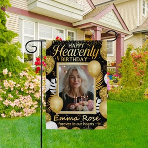 Birthday Memorial Garden Flag, In Loving Memory Of, Sympathy Flag, Commentary Garden Flag, Memorial Gift, Memorial Flag, Funeral Gift