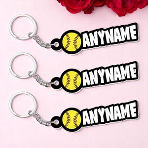 Personalized Softball Acrylic Keychain, Custom Gifts to Softball Lovers,Custom Name Softball Gifts to Friends, Family Members, Gift Fan A44
