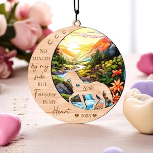 Personalisierte Pferdeverlust Geschenk, Pferd Acryl Suncatcher, Pferde Gedenk Suncatcher Ornament, Benutzerdefinierte Pferde Namen Zeichen, Pferdegedenkgeschenk S38