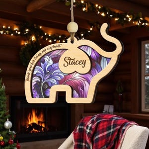 Personalized Elephant Friendship Ornament Suncatcher, Sisterhood Ornament, Bestie Ornament, Best Friend Suncatcher, Friendship Gift s27