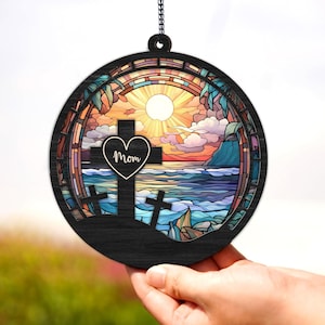 Personalized Memorial Suncatcher, Sympathy Gift, Loss Of Dad, Sympathy Gift, Memorial Suncatcher, Father in Heaven, Memorial Gift S21