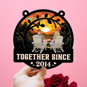 Atrapasueños personalizado para colgar en la ventana, ideal como regalo de aniversario para él y para ella (Tú y yo, lo tenemos todo), recuerdo, regalo de aniversario de boda (K9)