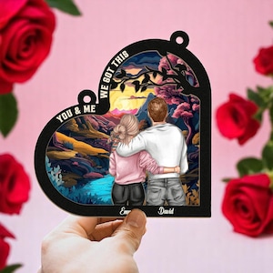 Atrapasueños personalizado para ventana de pareja, regalo de aniversario personalizado, &quot;Tú y yo, lo tenemos&quot;, recuerdo de boda, regalo de San Valentín H8