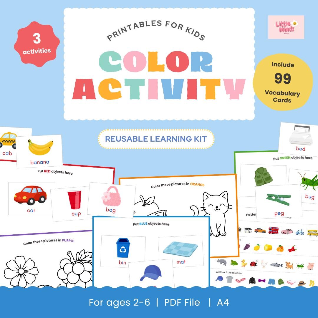 Sorting Patterns Pages Toddler Color Sorting, Patterns, Coloring Activity Pack (PDF File) - Etsy