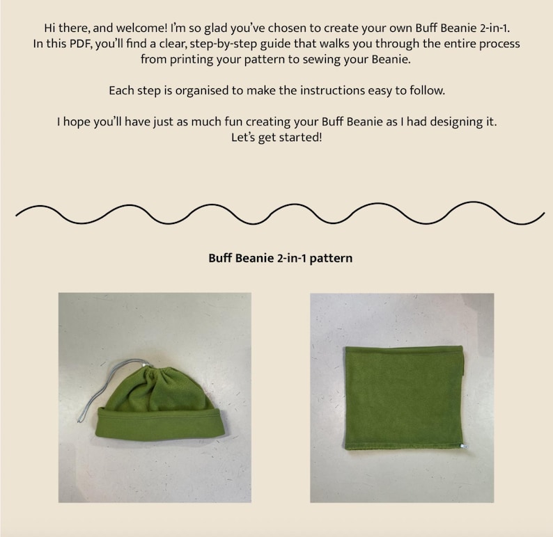 Outline Buff Pattern Buff - Beanie Sewing Pattern // 2 in 1 Beanie and Neck Warmer PDF - Etsy