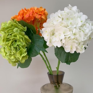 RealTouch Hortensie Blumenstiel: Zartgrün, Orange, Weiß - 60 cm