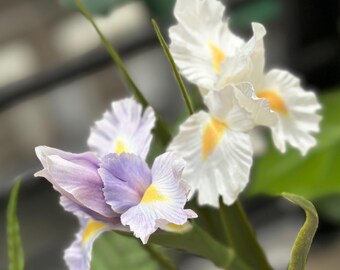Faux Silk Iris Stem: Realistic Floral Arrangement, Wedding Bouquet