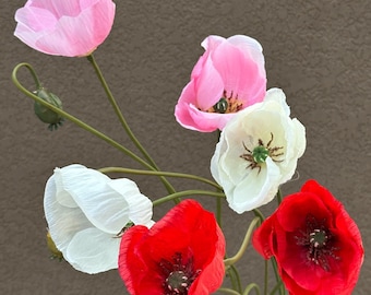 Artificial Poppy Flower Stem: Whimsical Spring Home Decor