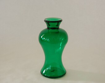 Transparent Green Hand Blown Glass Vase