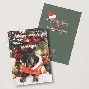 Digitale Karten, druckbare Karten, anpassbare Karten, Instant Download Karten, Urlaubskarten, Weihnachtskarten, Dackel Karte, Dackel Karte