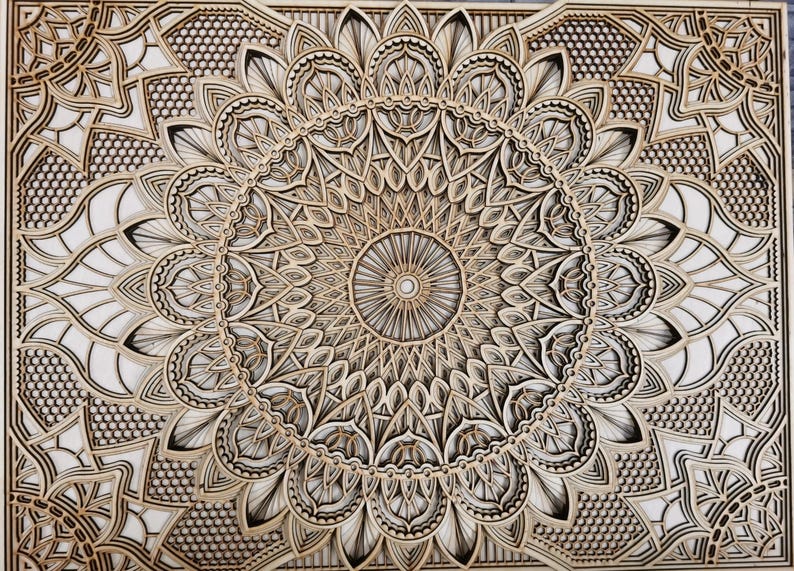 Handmade Rectangle Wooden Wall Art Mandala - Etsy