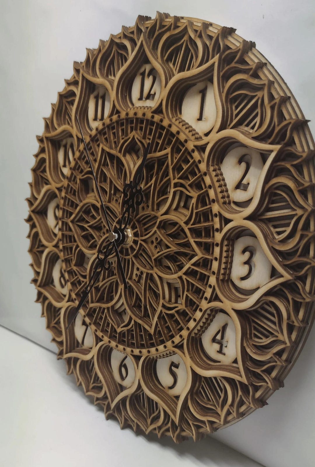 Circle Wooden Multi-layer Wall Clock - Etsy