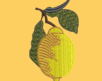 Lemon Branch Embroidery Design Lemon Embroidery Design Machine Embroidery Design Lemon Branch  – Citrus Machine Embroidery Pattern