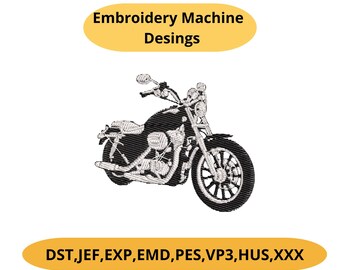 Motocross Motorcycle Machine Embroidery Design – Biker Gift PES DST Instant Download