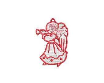Angel Lace Embroidery Design – Christmas Ornament Pattern (Digital Download)