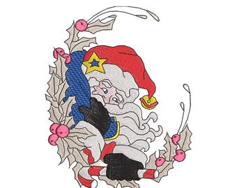 Santa Crescent - Machine Embroidery Design - Embroidery Designs - Machine Embroidery - Embroidery Patterns - Embroidery Files