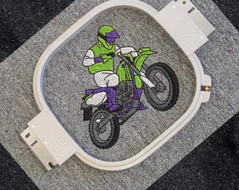 Dirt Bike Pattern Motorcycle embroidery Design for Embroidery Machine Instant Download Digital Graphic Full File Stitch Motor Cross Race