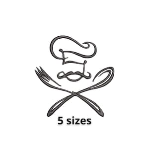 Embroidery designs fork and spoon kitchen towel minimal trendy embroidery machine files/ 5 sizes/ stickdatei