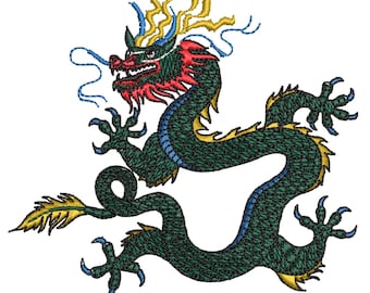 Black Dragon Embroidery Design (3 Sizes) (Digital Download)