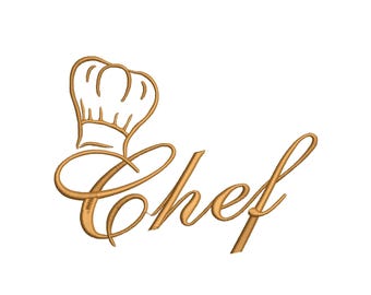 Chef Embroidery Design: Kitchen Machine Embroidery (100x75mm) (Instant Download)