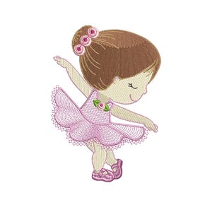 Ballet embroidery design machine embroidery pattern/ baby gyrl embroidery file/ dancer embroidery frame/ 3 sizes/ Instant Download