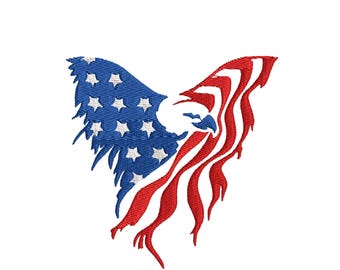 American Eagle Flag Stylized/ 3 sizes/ Instant Download/ 4th of july Embroidery  Design