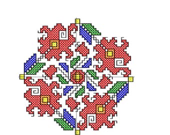 Bulgarian Folk Embroidery Design Machine Cross Stitch Bulgarian embroidery/ Machine embroidery/ Bulgarian Folk Items/ Bulgarian cross stitch