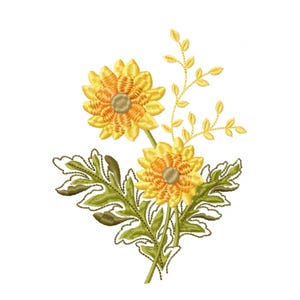 Flowers- Machine EmbroideryDesign Flowers embroidery file Flowers Bouquet embroidery