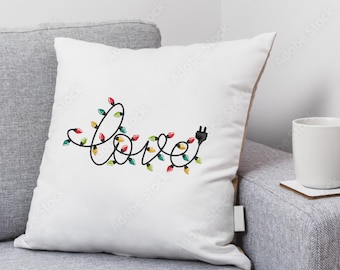 Christmas Lights -Love/ Christmas ligths machine embroidery design/ Xmas/ bulbs/ Instant Download