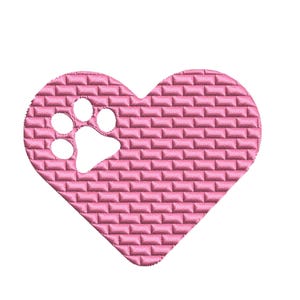 Paw Print and Heart Inside It Embroidery Design/ 1 sizes/ Instant Download