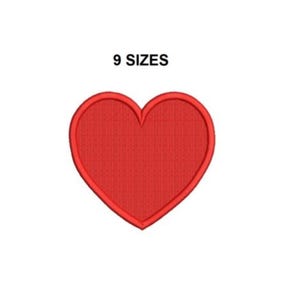 Heart Embroidery Design Embroidery Design/ 9 sizes/ Instant Download