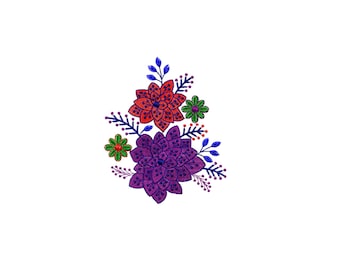 Floral Butterfly Machine Embroidery Design (Digital Download)