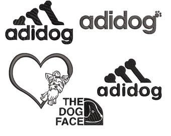 Dog Love Embroidery Designs, Yorkie, Set of 5 (Digital File)