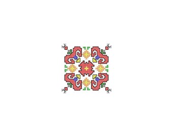 Diseño de bordado búlgaro, punto de cruz folclórico (descarga digital)