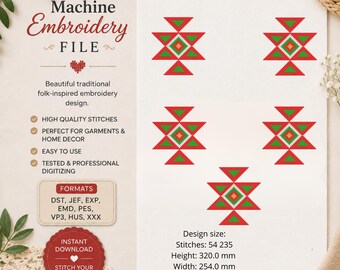 Bulgarian Folk Embroidery Design Machine Cross Stitch Bulgarian embroidery/ Machine embroidery/ Bulgarian Folk Items/ Bulgarian cross stitch