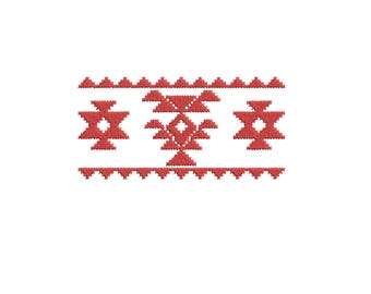 Motif bulgare à broder à la machine - point de croix Kanatica, bordure traditionnelle et motifs bulgares pour travaux d'aiguille